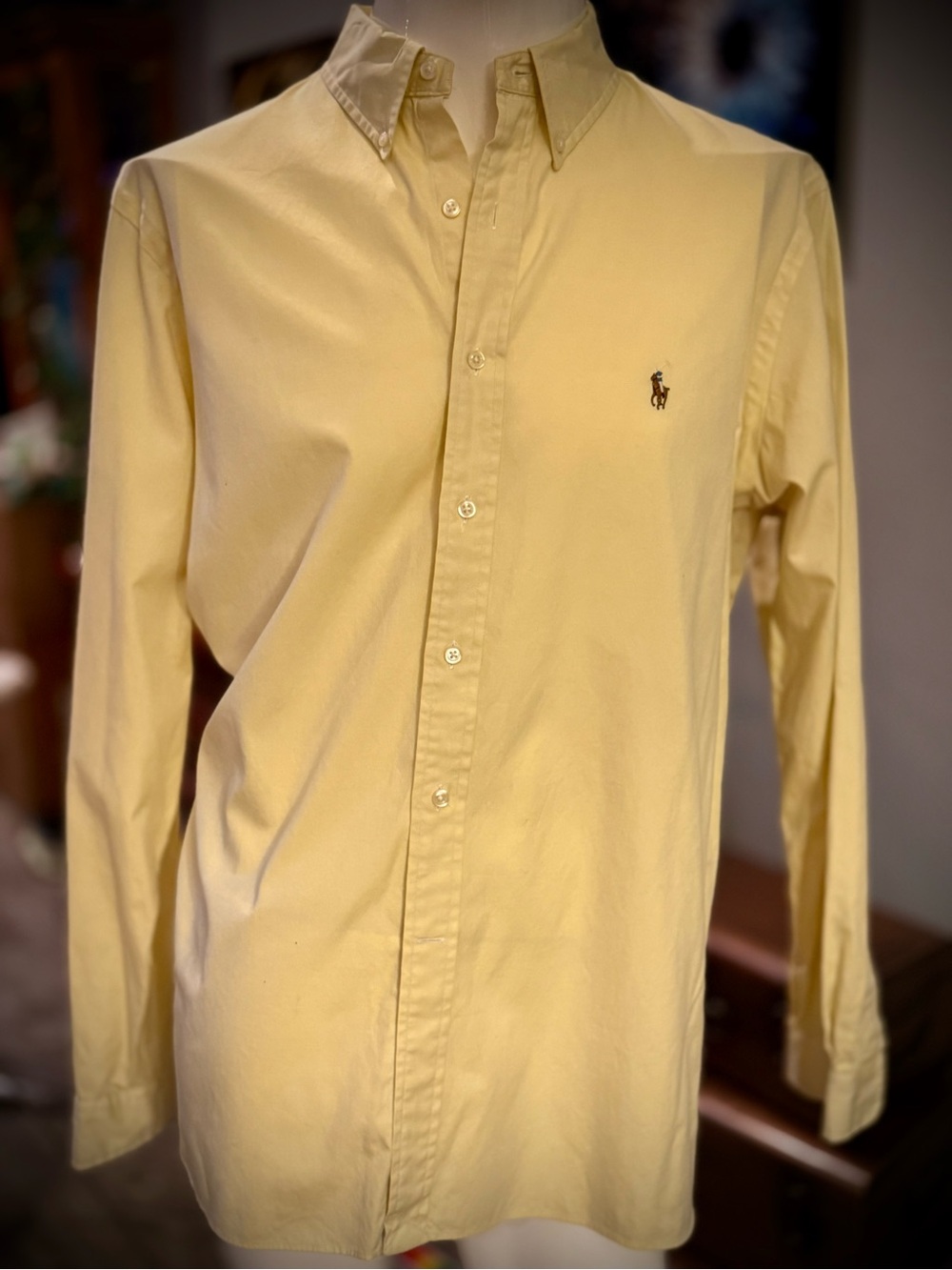 Ralph Lauren Men’s Pale Yellow Button-Down Oxford Shirt